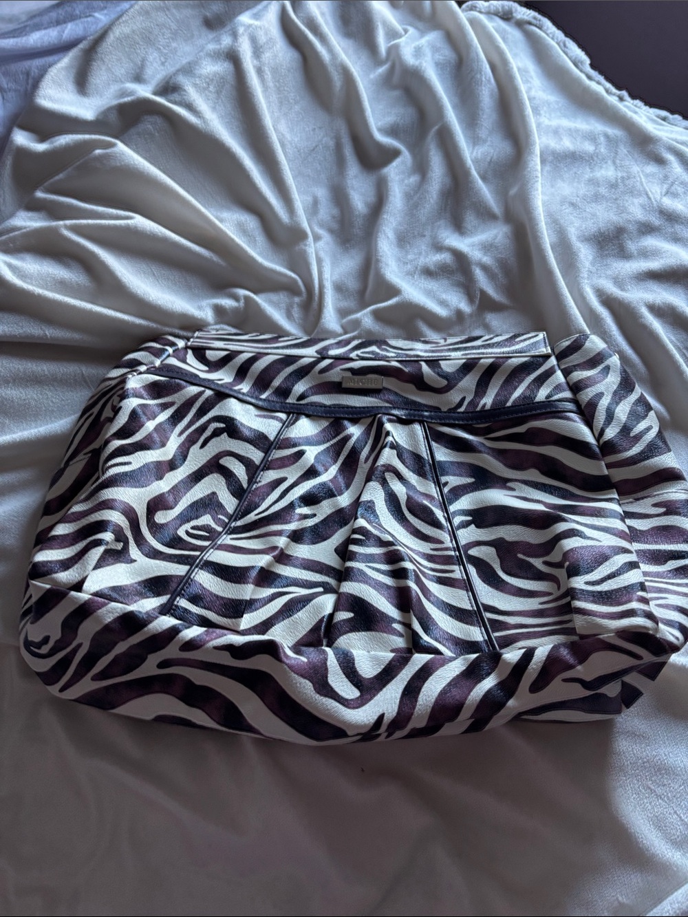 Miche Zebra Print Clutch - Black and White